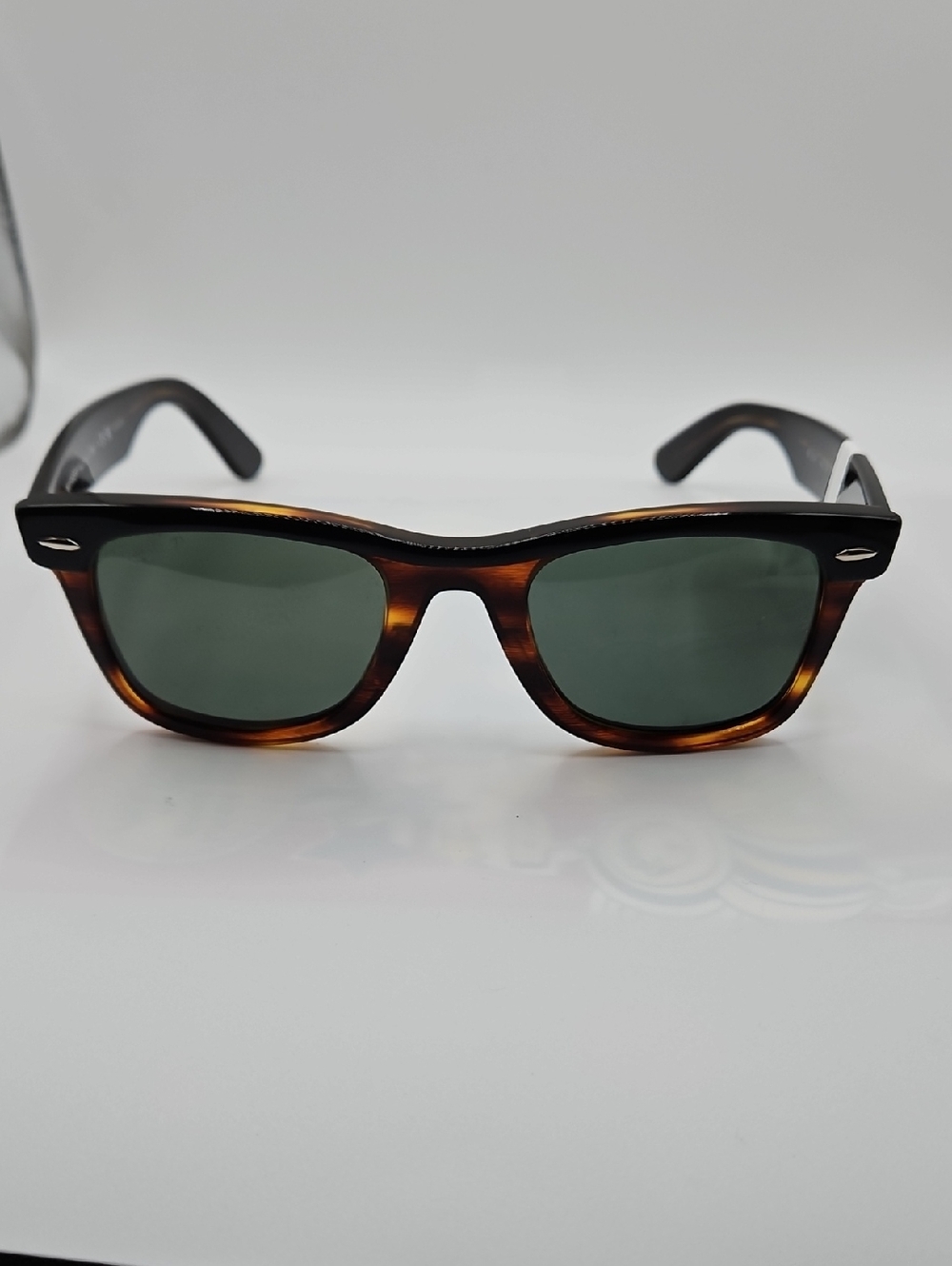 Ray-Ban Tortoise Frame Sunglasses with Green Lenses